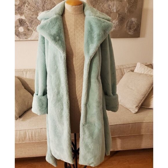 Halogen X Atlantic-Pacific Faux Fur Coat sz Small - Picture 4 of 13